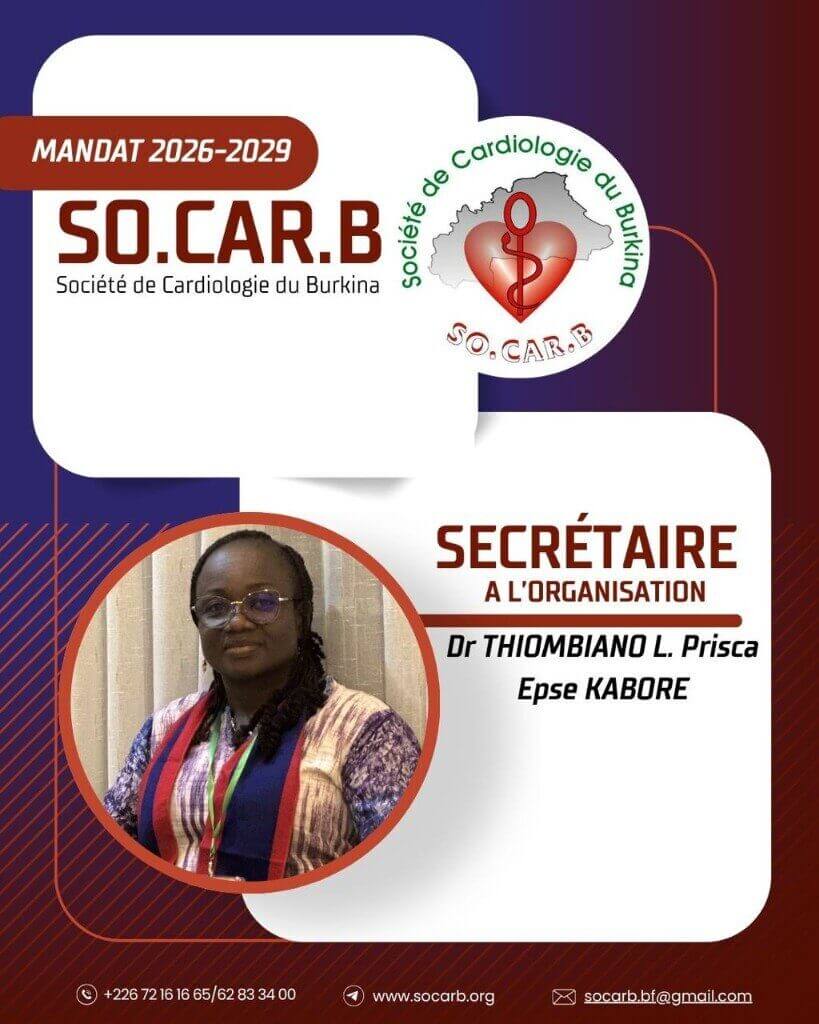 Secretary for Organisation : Dr THIOMBIANO L. Prisca (Epse KABORE)
